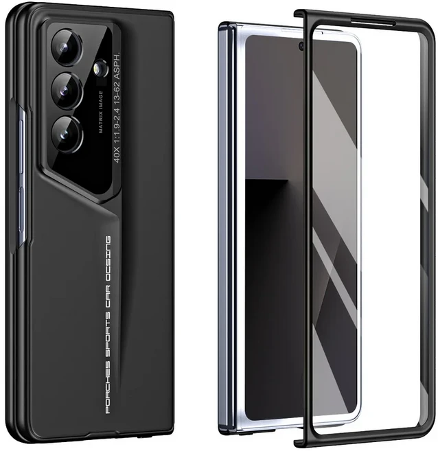 AG 무광택 느낌과 섬세한 지문 방지 강화유리 보호필름 갤럭시 Z 폴드 7 후면 케이스 케이스, 01 갤럭시 Z 폴드7, 01 Black