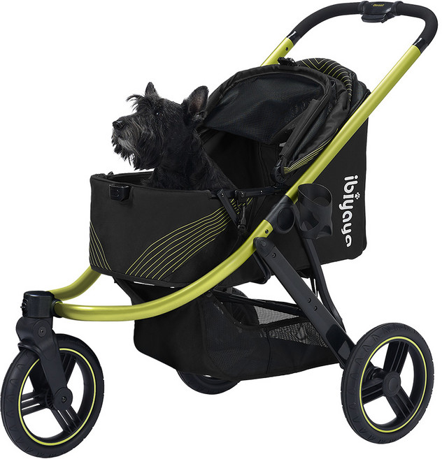 이비야야 비스트 조깅 강아지 애견 유모차 FS2149 (+2in1 컵홀더 증정) 달리기 캐리어, 제트블랙, 1개
