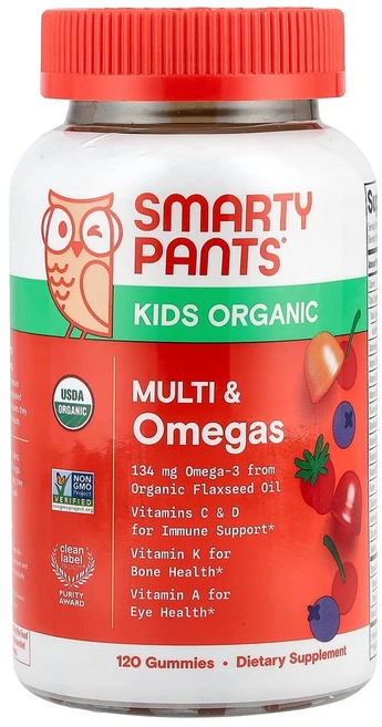 스마티팬츠 키즈 멀티 & 오메가 구미젤리 혼합 베리 및 체리 맛 구미젤리 120개, 1개, 120정 - 쿠팡