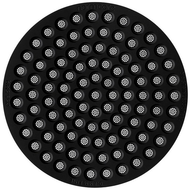 Normcore 53.3mm 퍽 스크린 0.8mm 두께 하단 샤워 브레빌 세이지 54mm 포타필터 바스켓용 재사용 가능한 금속 필터 316 스테인리스 스틸_165133, 블랙, 58.5mm X 0.8mm