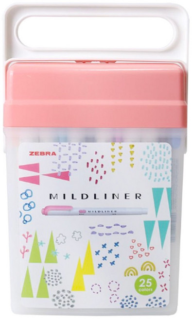 제브라 제브라 마일드라이너 형광펜 25색세트 -하드케이스- (WKT7-25C-ZBOX), 단품