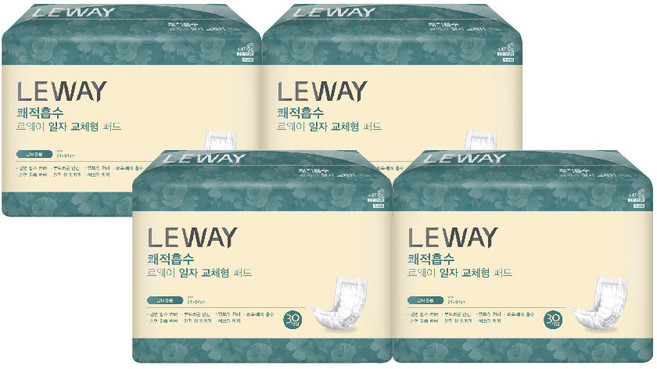 미래생활 르웨이 일자형 실버패드 성인용 속기저귀 +바디로션50ml증정, FREE(onesize), 30개입, 4개