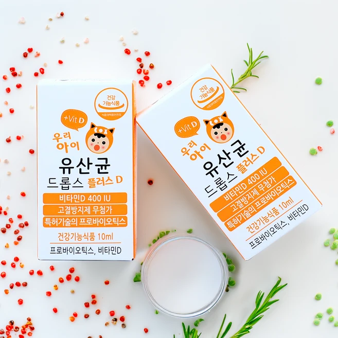 신생아 아기 유산균 비타민D 우리아이 유산균 드롭스 플러스D 어린이 유아 키즈 액상, 10ml, 2개 - 쿠팡