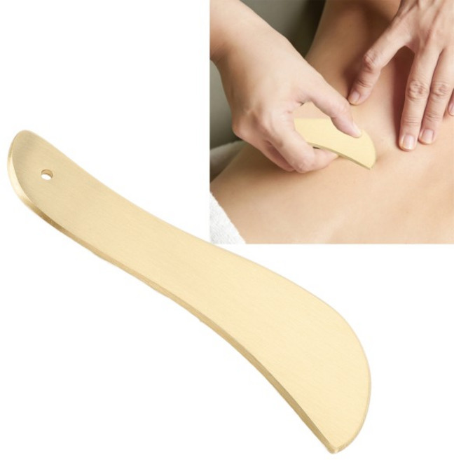 황동 구아샤 얼굴 스크래핑 보드 얼굴 어깨 목 스크래핑 마사지 도구 황동 얼굴 스크래핑 기구, 1개