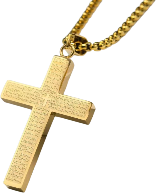 성경 주기도문 십자가 목걸이 써지컬스틸