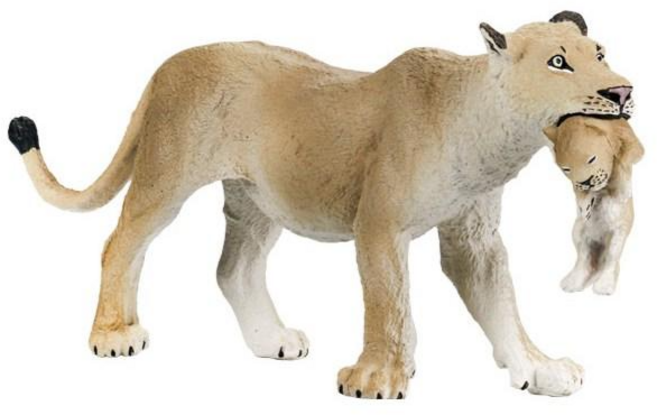 반디토이 새끼 입에 물고있는 누런 암사자 피규어 사자모형 동물피규어 / 재고보유 당일발송, 1개