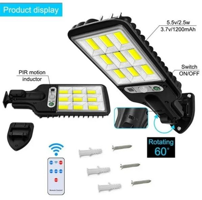 솔라광 LED 벽등 모션센서 3가지 모드 IP65 방수 정원 정원 차고 파티오용 보안등, 02 108COB_01 1Pcs, 1개