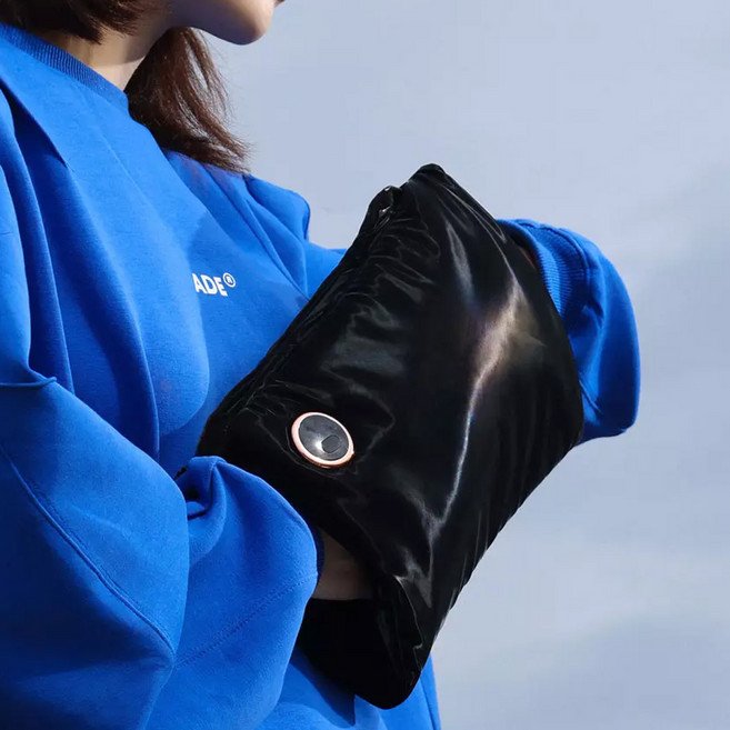 샤오미 그래핀 히터 배 무릎 허리 찜질 온열 손난로 핸드 워머 파우치 보조배터리포함, 실버 단품+ 스트랩, 1개