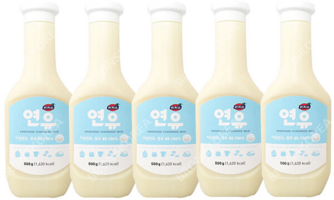 연유시럽 우유 빙수재료/ 동서 리치스 연유, 5개, 500g