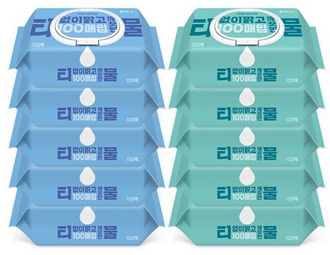 코디 티없이 맑고 깨끗한 물(캡) 물티슈 100매 10팩, 10개