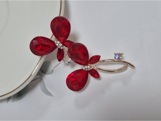 레몬트리 537나비커플 데이트 여성 인조 루비브로치*기프트박스