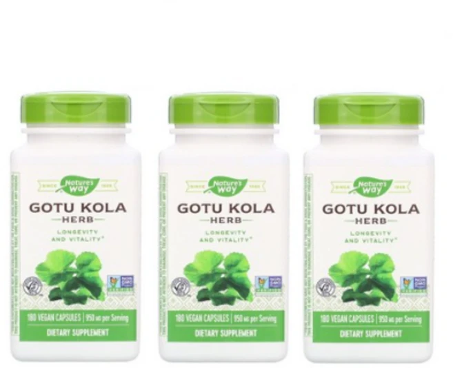 Nature's Way 네이쳐스 웨이 고투 콜라 허브 Gotu Kola Herb 950mg 180정, 3개 - 쿠팡