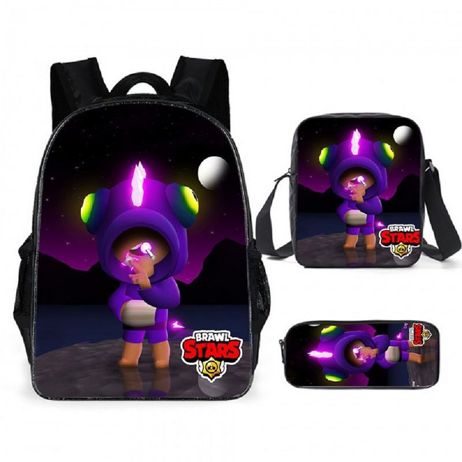 브롤스타즈 백팩 숄더백 필통 3피스 세트 게임 학생 학교 가방 캐주얼 백 수납가방 새학기 준비 선물