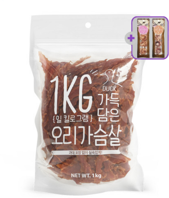 슈퍼츄 가득담은 오리가슴살 육포 1kg (+꼬치꼬치 2p 랜덤증정), 1개