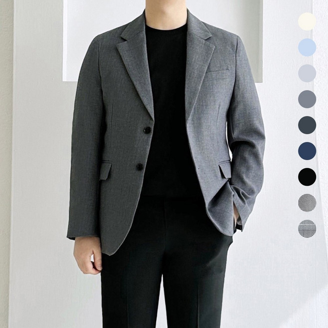 레브클래식 남자 봄 여름 콤비 자켓 블레이저 세미 캐주얼 린넨터치 정장 마이 간절기 빅사이즈