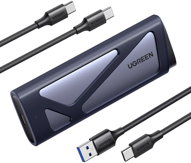 UGREEN 유그린 10Gbps M.2 NVMe & SATA SSD 외장하드케이스 USB 3.2 Gen 2 듀얼 프로토콜 SSD 인클로저 M.2 NVMe SATA 외장케이스, 1개, CM767