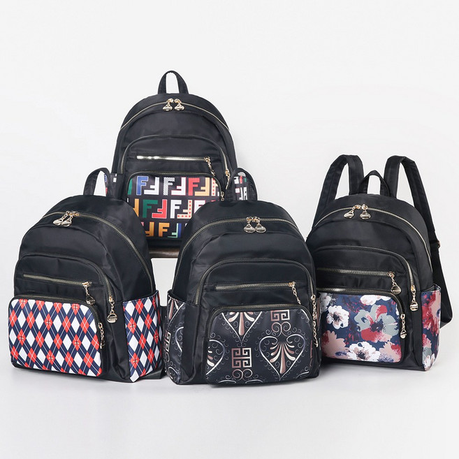 예멋 50대 중년여성 가벼운 백팩 엄마 할머니 나들이 외출 여행 화사한 패턴 백팩 등에메는가방