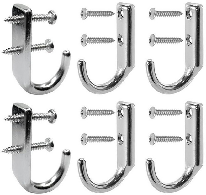 Heavy 316 Duty Stainless Steel J-type Wall Hooks Marine Grade Wall Hanger Key Hook For Wall Mount