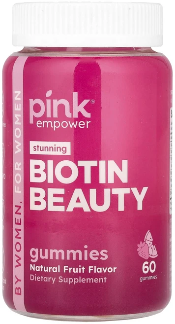 Pink 비오틴 뷰티 구미젤리 천연 과일 구미젤리 60개, Pink비오틴뷰티구미젤리천연과일구미젤리60개, 1개, 60정 - 쿠팡