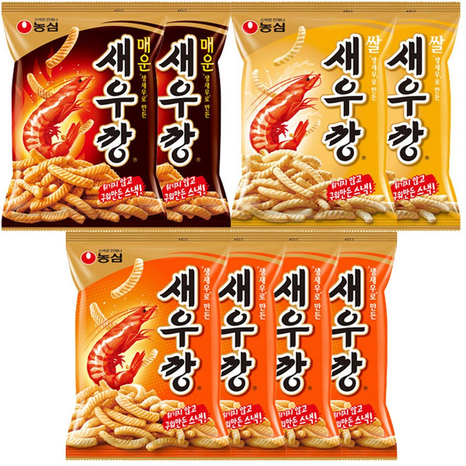 농심 새우깡 90g X 4봉 + 매운새우깡 90g X 2봉 + 쌀새우깡 80g X 2봉, 1세트