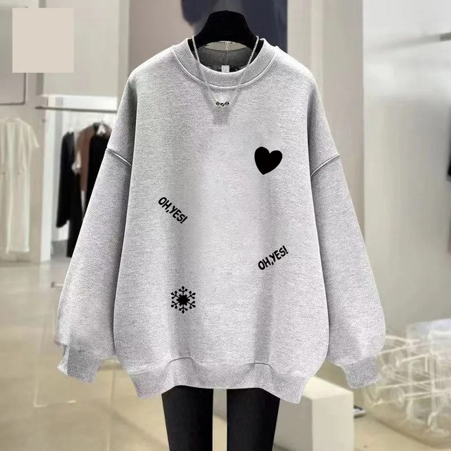 꽃소담 빅사이즈 여자 맨투맨 봄가을용 ~130kg까지 오버핏 박스티 XP1260