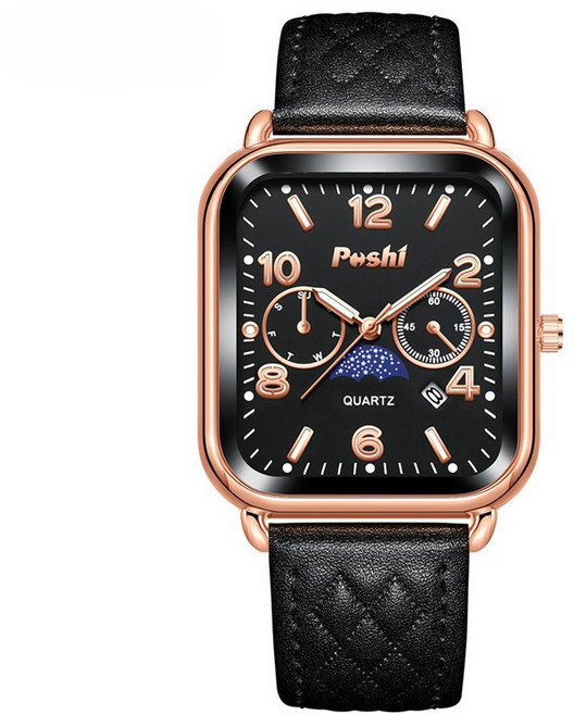 반리엘 여성 사각 데일리 방수 패션 가죽시계