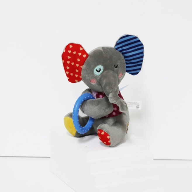 기그위 강아지 장난감 탬버린 코끼리 바스락 삑삑이 인형 봉제 터그놀이, 1개