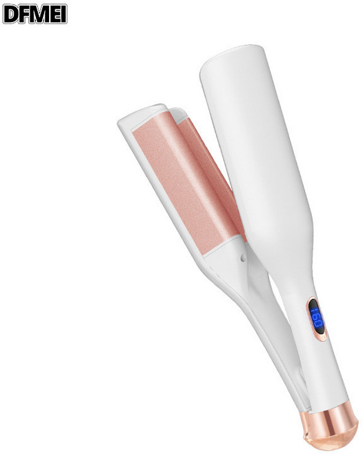 DFMEI 프렌치 32mm 계란말이 물결 웨이브 고데기 울컬 딥 브이형 게으름뱅이 고데기, 흰색