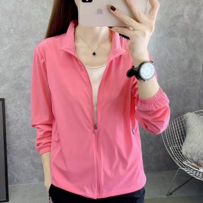 besteffie 자켓 여성용 봄 여름 루즈핏 무지 자외선차단 바람막이 통기성 초경량 빅사이즈 쿨링 재킷 C55
