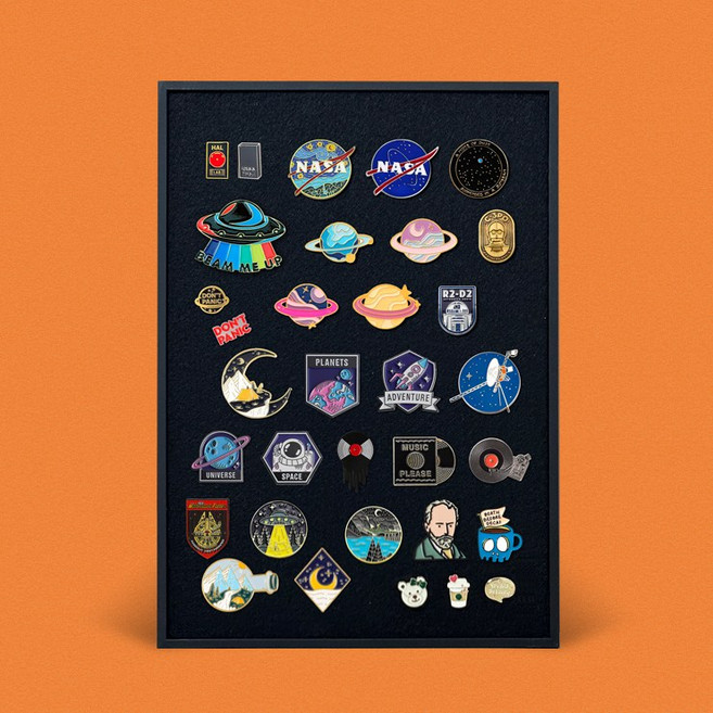 에이모노 뱃지보관액자 핀 뱃지 메탈프레임, 1개