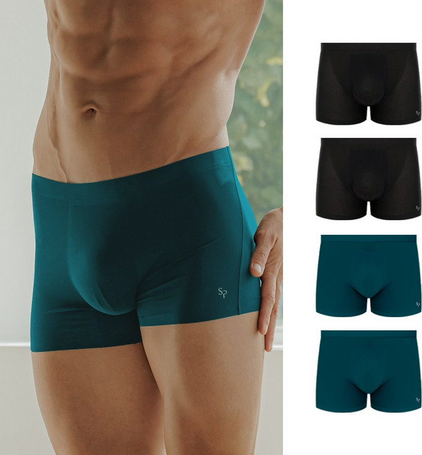 무봉제 밀착핏 남성 심리스 드로즈팬티 4종세트