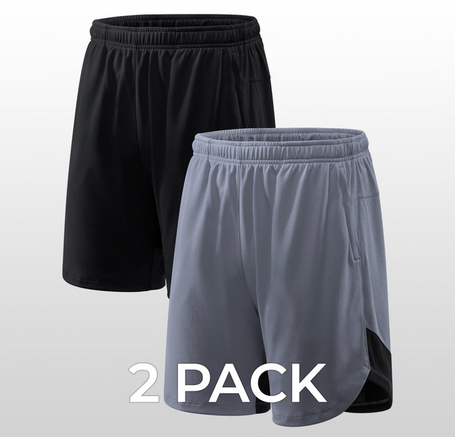 애슬리오 트레이닝 투인원 메쉬 반바지 2팩 AO-CBH12