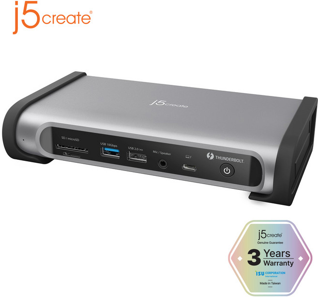 [j5create] JTD568 썬더볼트4 쿼드 디스플레이 도킹스테이션, 단품, 1개