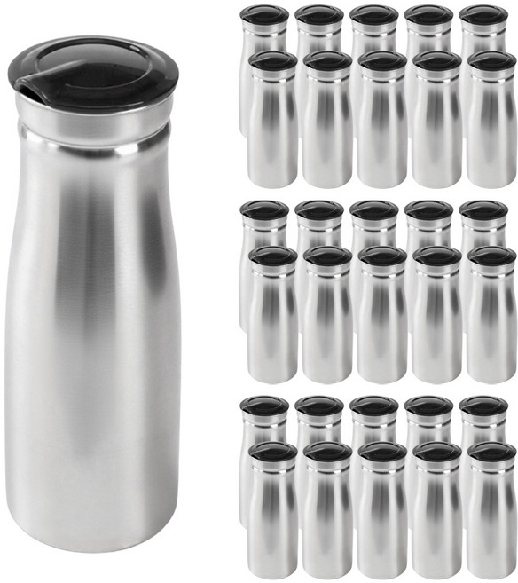 피올라 스테인리스 냉장고 물병, 30개, 1L, 실버