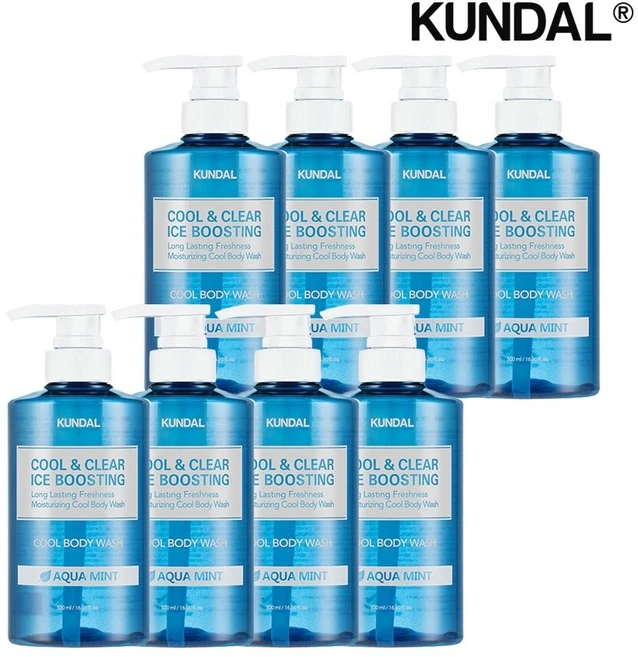 쿤달 쿨 앤 클리어 아이스 부스팅 쿨 바디워시 아쿠아민트 500ml x8개, 8개 - 쿠팡
