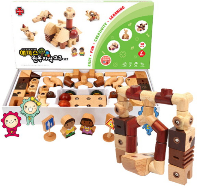 [에드토이] 해피스 원목 자석 블럭 교구 48피스, 선택:해피스원목자석교구, 상세 설명 참조