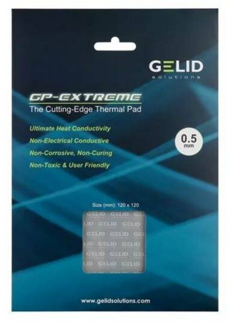 GELID GPEXTREME 열 패드 CPU/GPU 카드 마더보드 고성능 방열 실리콘 멀티 사이즈 12W, 02 thickness 2.5, 1개