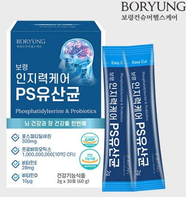 포스파티딜세린 PS 인지력케어 유산균, 60g, 4개 - 쿠팡