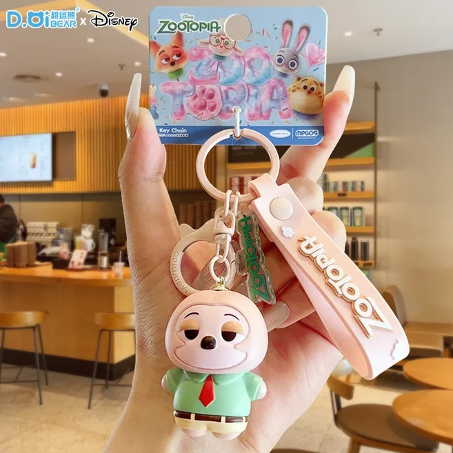 주토피아 캐릭터 애니메이션 피규어 키체인 주디 닉 클로하우저 만화 액션 키링 가방 장식 팬 컬렉션, 02 25110102-3