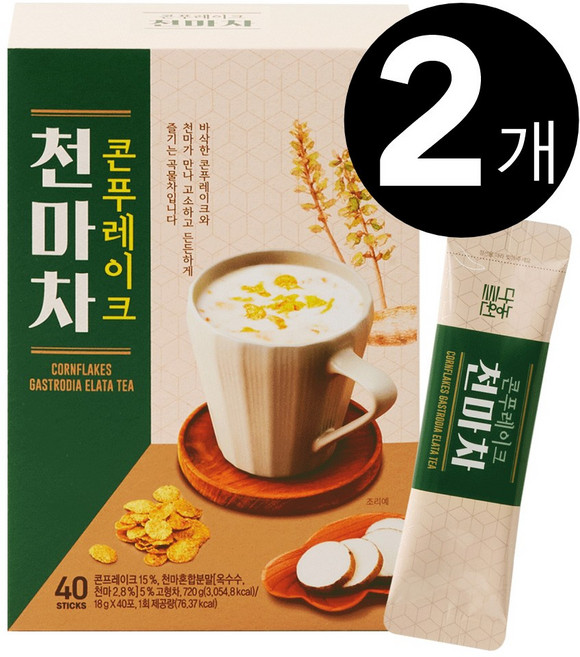 다농원 콘푸레이크 천마차, 18g, 40개입, 2개
