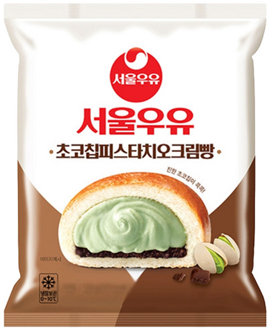 서울우유 초코칩피스타치오크림빵 130g x 10개