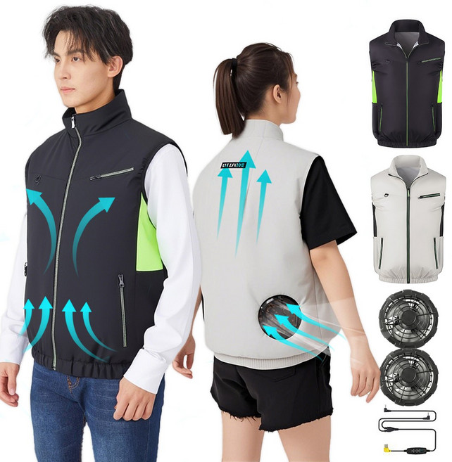 냉풍조끼 여름작업복 아이스조끼 쿨조끼 골프 등산 낚시 남녀공용-ACS568