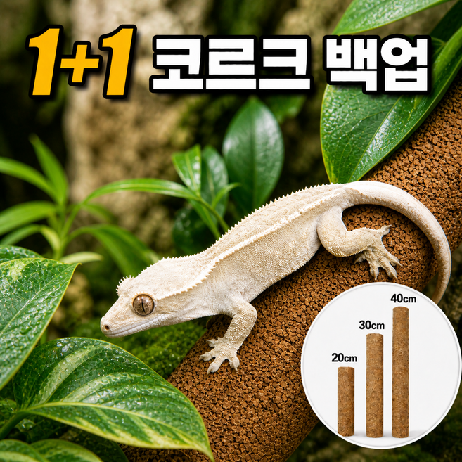 보물찾기 1+1코르크백업 용품 크레 백업 다양한 사이즈 원통형 사육장 꾸미기 크레 은신처 용품, 1개, 30cm