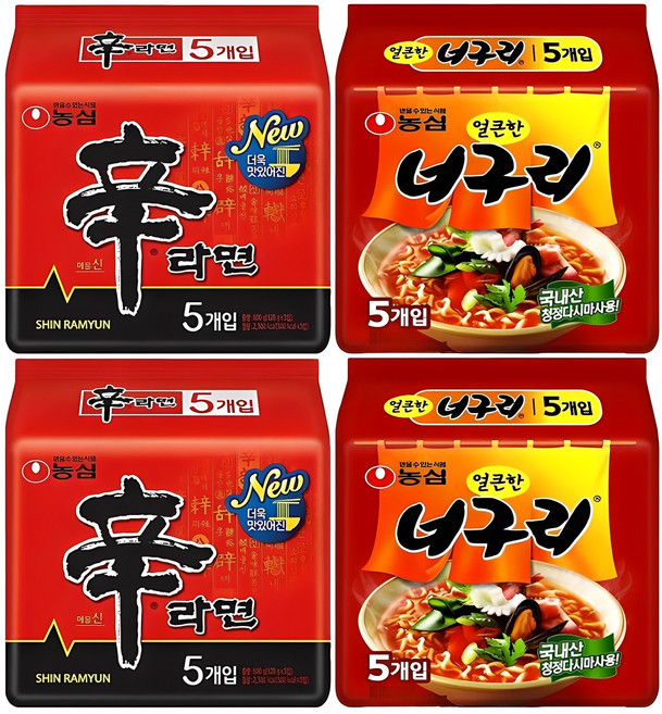 (올따옴)농심너구리얼큰한맛 10개 +농심 신라면 10개, 20개