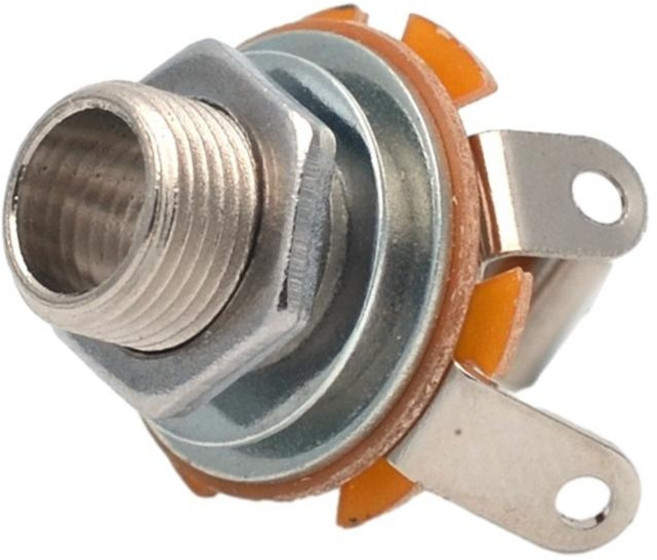 1/4인치 기타 플러그 소켓 2 도체 모노 마운트 잭 니켈 소음 감소, Silver