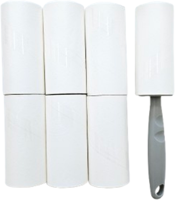 수논 테이프클리너 사선컷팅 돌돌이 찍찍이 본체 1개+리필형테이프 6개, 그레이, 1세트