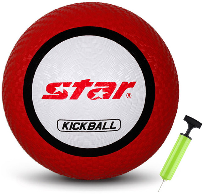 투센 스타 킥볼 발야구공 TB869 볼펌프, 1세트, 레드