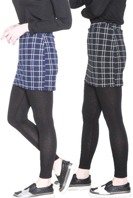 위스 4부체크 치마레깅스