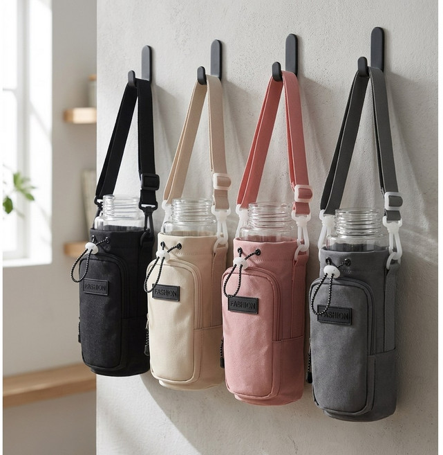 방수 수납형 텀블러백 대용량 물병가방 크로스 숄더 드링크백 데일리 외출 필수템 한손외출끝, 1개, 그레이