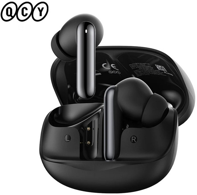 QCY Melobuds N50 ANC Bluetooth 54 무선 이어폰 액티브 노이즈 캔슬링 6개 마이크 클리어 콜 이어버드 멀티포인트 연결, China Mainland, Black